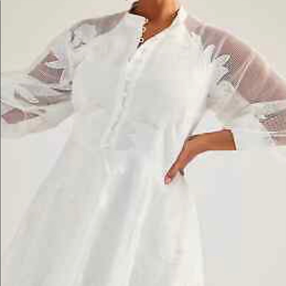 Women’s Anthropologie Sabine Embroidered Mini Dress. 2X. White. NWT - Picture 2 of 4